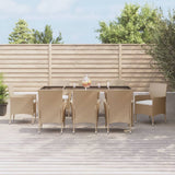 vidaXL 3-Piece Garden Lounge Set with Cushions Poly Rattan Beige