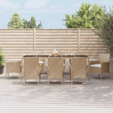 vidaXL 3-Piece Garden Lounge Set with Cushions Poly Rattan Beige