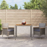 vidaXL 3-Piece Garden Lounge Set with Cushions Poly Rattan Grey