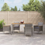 vidaXL 3-Piece Garden Lounge Set with Cushions Poly Rattan Grey
