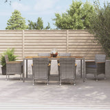 vidaXL 3-Piece Garden Lounge Set with Cushions Poly Rattan Grey