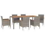 vidaXL 3-Piece Garden Lounge Set with Cushions Poly Rattan Grey