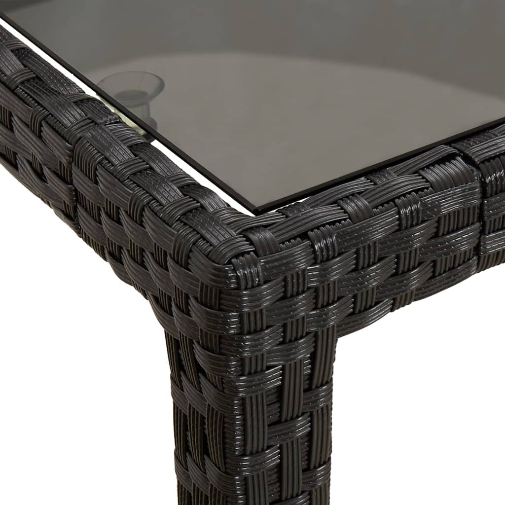 vidaXL 7-delige Tuinset met kussens poly rattan zwart