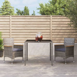 vidaXL 3-Piece Garden Lounge Set with Cushions Poly Rattan Grey
