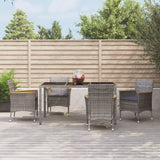 vidaXL 3-Piece Garden Lounge Set with Cushions Poly Rattan Grey