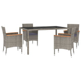 vidaXL 3-Piece Garden Lounge Set with Cushions Poly Rattan Grey