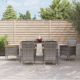 vidaXL 3-Piece Garden Lounge Set with Cushions Poly Rattan Grey