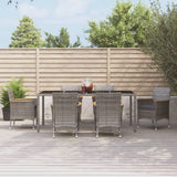 vidaXL 3-Piece Garden Lounge Set with Cushions Poly Rattan Grey