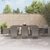 vidaXL 3-Piece Garden Lounge Set with Cushions Poly Rattan Grey