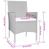 vidaXL 5-delige Tuinset met kussens poly rattan zwart