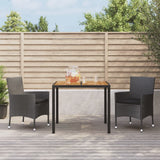 vidaXL 5-delige Tuinset met kussens poly rattan zwart