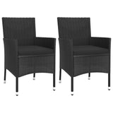 vidaXL 5-delige Tuinset met kussens poly rattan zwart