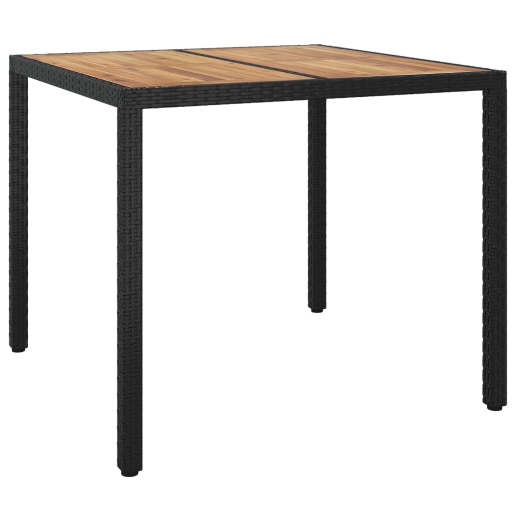 vidaXL 5-delige Tuinset met kussens poly rattan zwart