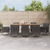 vidaXL 5-delige Tuinset met kussens poly rattan zwart