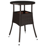 vidaXL 3-delige Bistroset met kussens poly rattan bruin