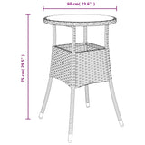 vidaXL 3-delige Bistroset met kussens poly rattan bruin