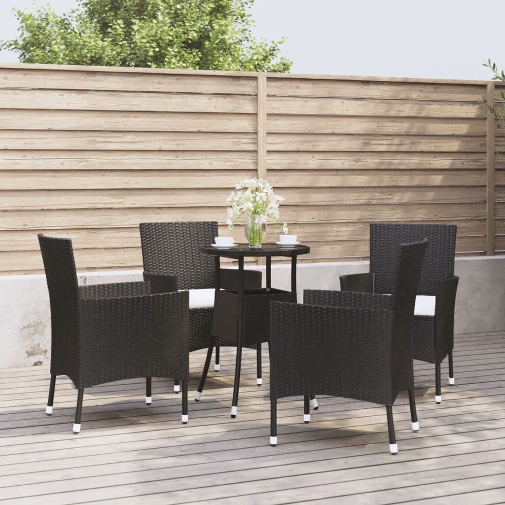 vidaXL 3-delige Bistroset met kussens poly rattan bruin