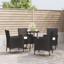 vidaXL 3-delige Bistroset met kussens poly rattan bruin