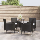 vidaXL 3-delige Bistroset met kussens poly rattan bruin