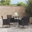 vidaXL 3-delige Bistroset met kussens poly rattan bruin