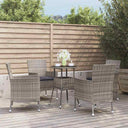 vidaXL 3-delige Bistroset met kussens poly rattan bruin