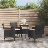 vidaXL 3-delige Bistroset met kussens poly rattan bruin