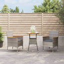 vidaXL 3-Piece Bistro Set with Cushions Poly Rattan Black