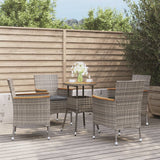 vidaXL 3-Piece Bistro Set with Cushions Poly Rattan Black