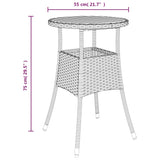 vidaXL 3-Piece Bistro Set with Cushions Poly Rattan Black