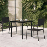 vidaXL Garden Table 200x100x74 cm Steel and Glass Black