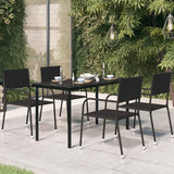 vidaXL Garden Table 200x100x74 cm Steel and Glass Black