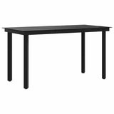 vidaXL Garden Table 200x100x74 cm Steel and Glass Black