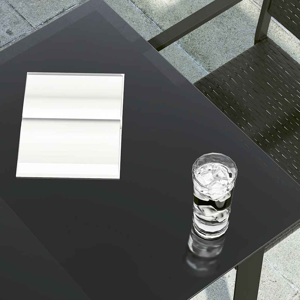 vidaXL Garden Table 200x100x74 cm Steel and Glass Black