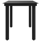 vidaXL Garden Table 200x100x74 cm Steel and Glass Black