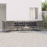 vidaXL 6-delige Loungeset met kussens poly rattan grijs