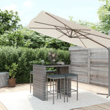 vidaXL 5-delige Tuinbarset met kussens poly rattan zwart