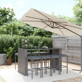 vidaXL 5-delige Tuinbarset met kussens poly rattan zwart
