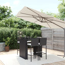 vidaXL 5-delige Tuinbarset met kussens poly rattan zwart