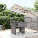 vidaXL 5-delige Tuinbarset met kussens poly rattan zwart