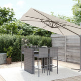 vidaXL 5-delige Tuinbarset met kussens poly rattan zwart