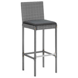 vidaXL 5-delige Tuinbarset met kussens poly rattan zwart