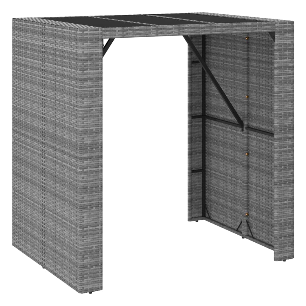 vidaXL 5-delige Tuinbarset met kussens poly rattan zwart