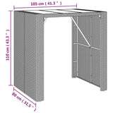 vidaXL 5-delige Tuinbarset met kussens poly rattan zwart