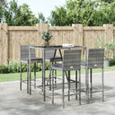 vidaXL 3-delige Tuinbarset met kussens poly rattan zwart