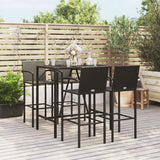 vidaXL 5-piece Garden Bar Set poly rattan black