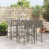 vidaXL 5-piece Garden Bar Set poly rattan black