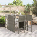 vidaXL 5-piece Garden Bar Set poly rattan grey