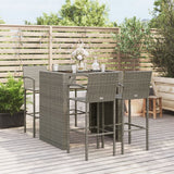 vidaXL 5-piece Garden Bar Set poly rattan grey