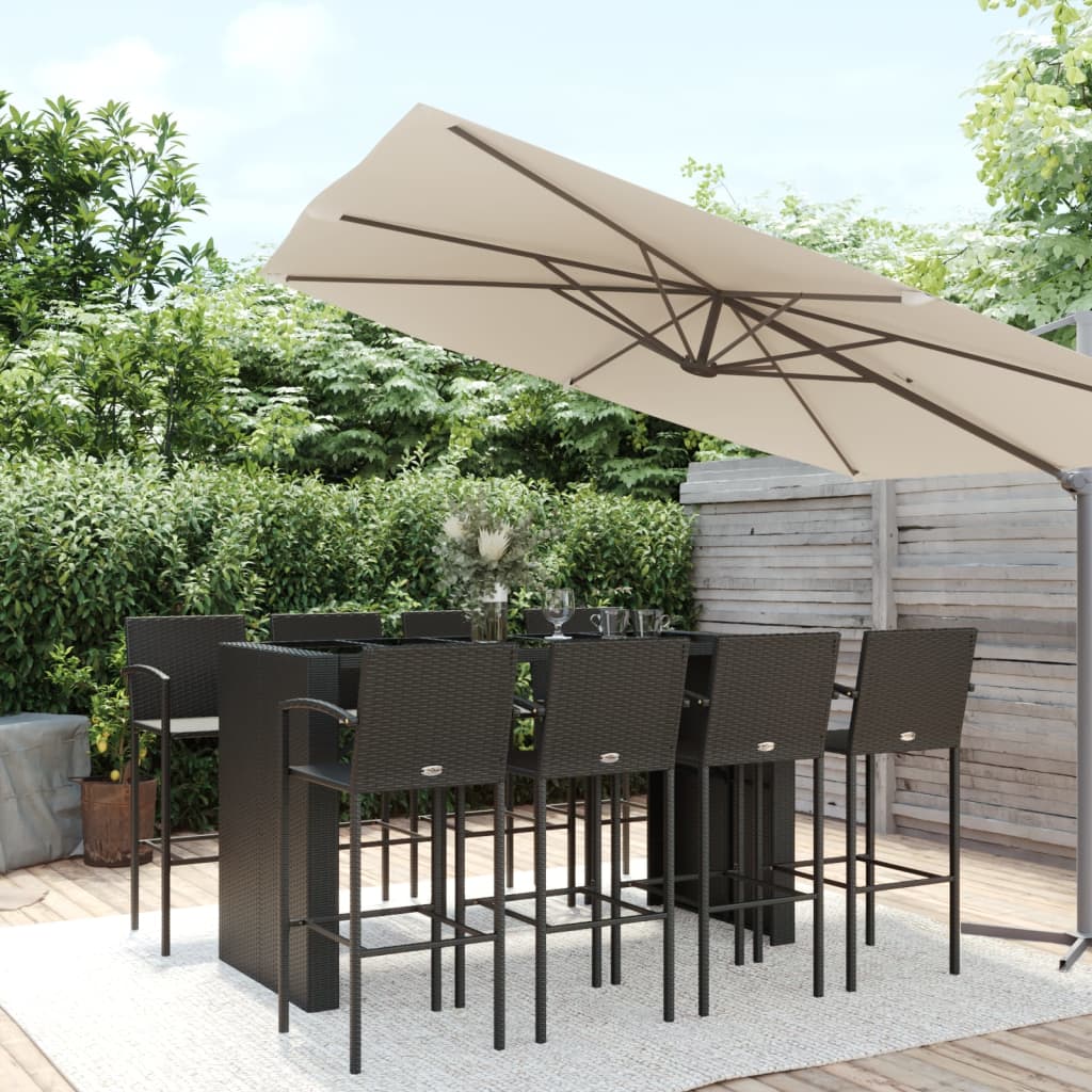 vidaXL 5-piece Garden Bar Set poly rattan grey