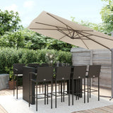 vidaXL 5-piece Garden Bar Set poly rattan grey